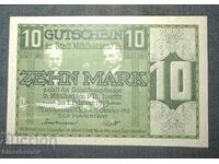 Germany, Germany, 10 Mark Mühlhausen, 1918, UNC