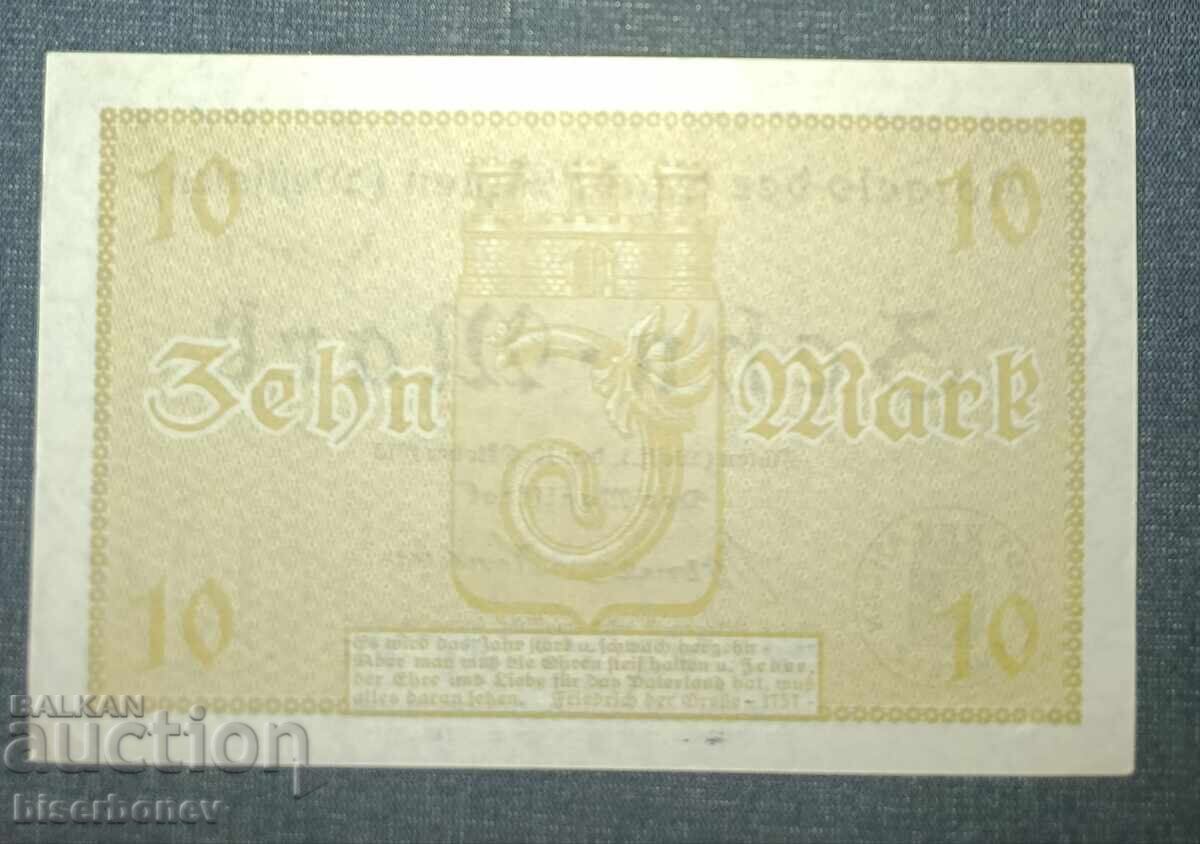 Germany, Germany, 10 Mark Aalen, 1918, UNC-1 with price 8.00 BGN | € 4.09