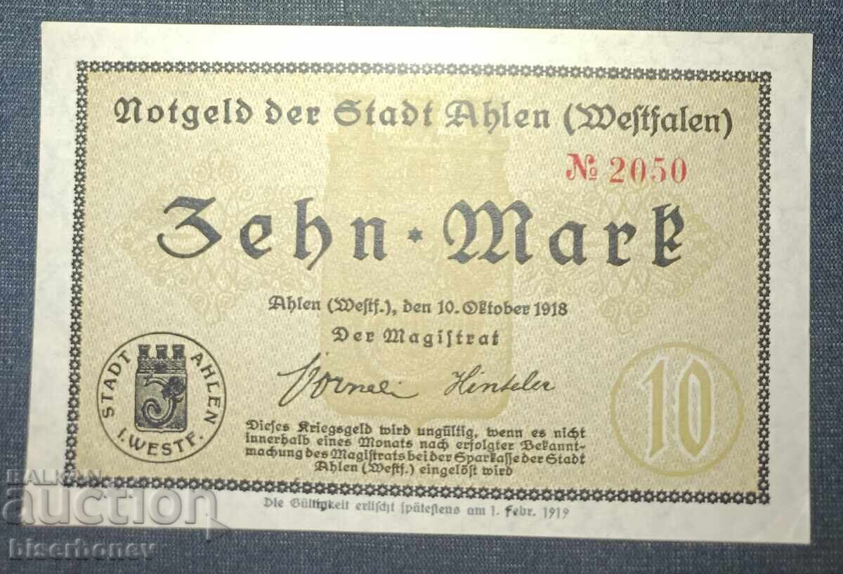 Germany, Germany, 10 Mark Aalen, 1918, UNC-1