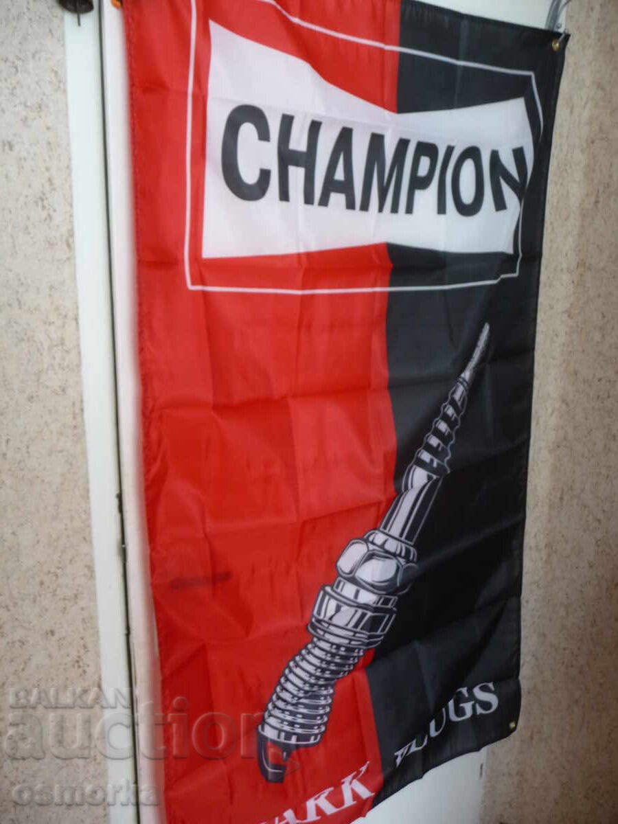 Licitație Steag Champion reclamă bujii curent demaror start Licitație Steag Champion reclamă bujii curent demaror start