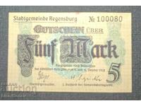 Germany, Germany, 5 Marks Regensburg, 1918, UNC