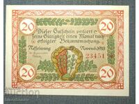 Germania, Germania, 20 mărci Nesselwang, 1918, UNC