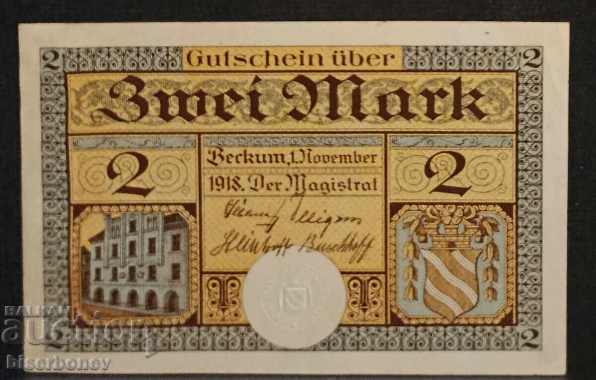 Germany, 2 Mark Bekum, 1918, UNC-1 Germany, 2 Mark Bekum, 1918, UNC-1