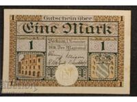 Germania, Germania, 1 Marcă Beckum, timbru uscat, 1918, UNC