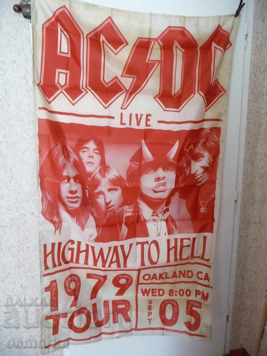 AC/DC Highway to Hell Live 1979 Tour Concert Flag AC/DC Highway to Hell Live 1979 Tour Concert Flag