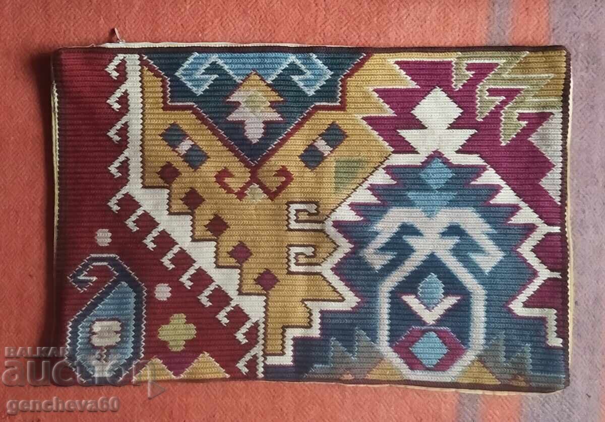 Authentic pillowcase - embroidery with woolen threads Authentic pillowcase - embroidery with woolen threads