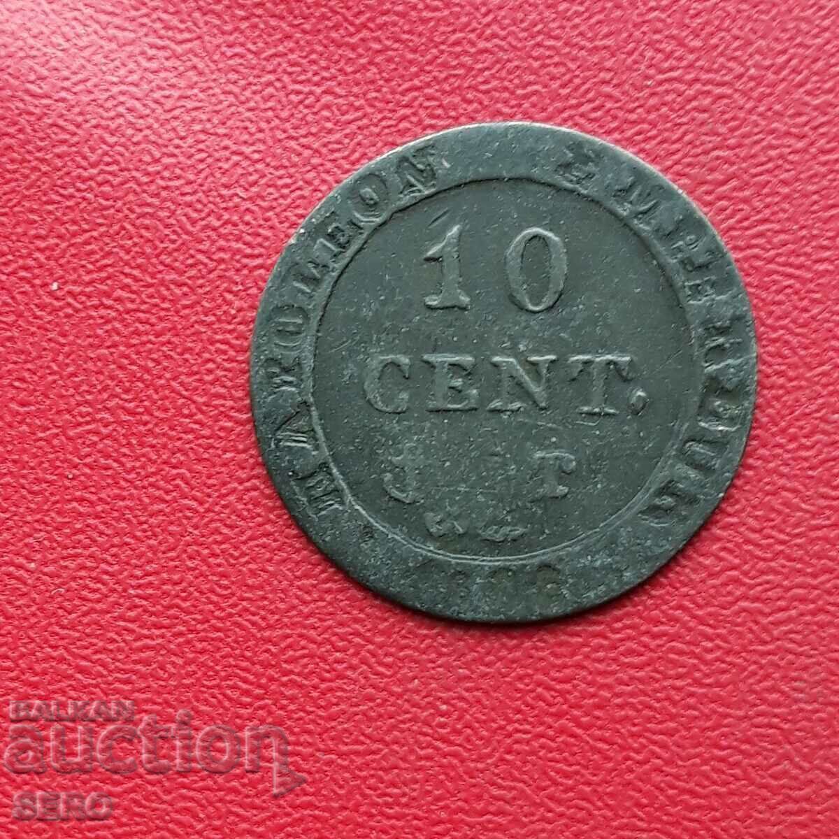 Franța - Napoleon I - 10 cenți 1808 T - Nantes - foare rară