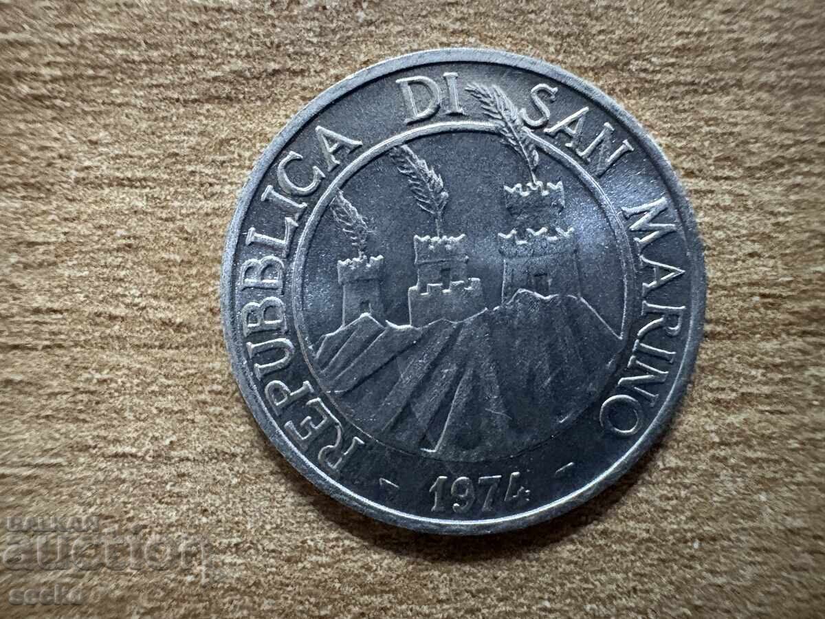 Сан Марино - 5 лири (1974) с цена 2.30 лв. | € 1.18 Сан Марино - 5 лири (1974) с цена 2.30 лв. | € 1.18
