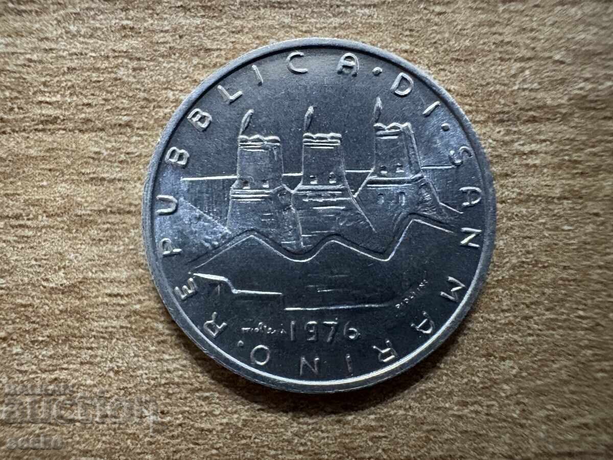 Сан Марино - 5 лири (1976) - Република с цена 2.20 лв. | € 1.12 Сан Марино - 5 лири (1976) - Република с цена 2.20 лв. | € 1.12