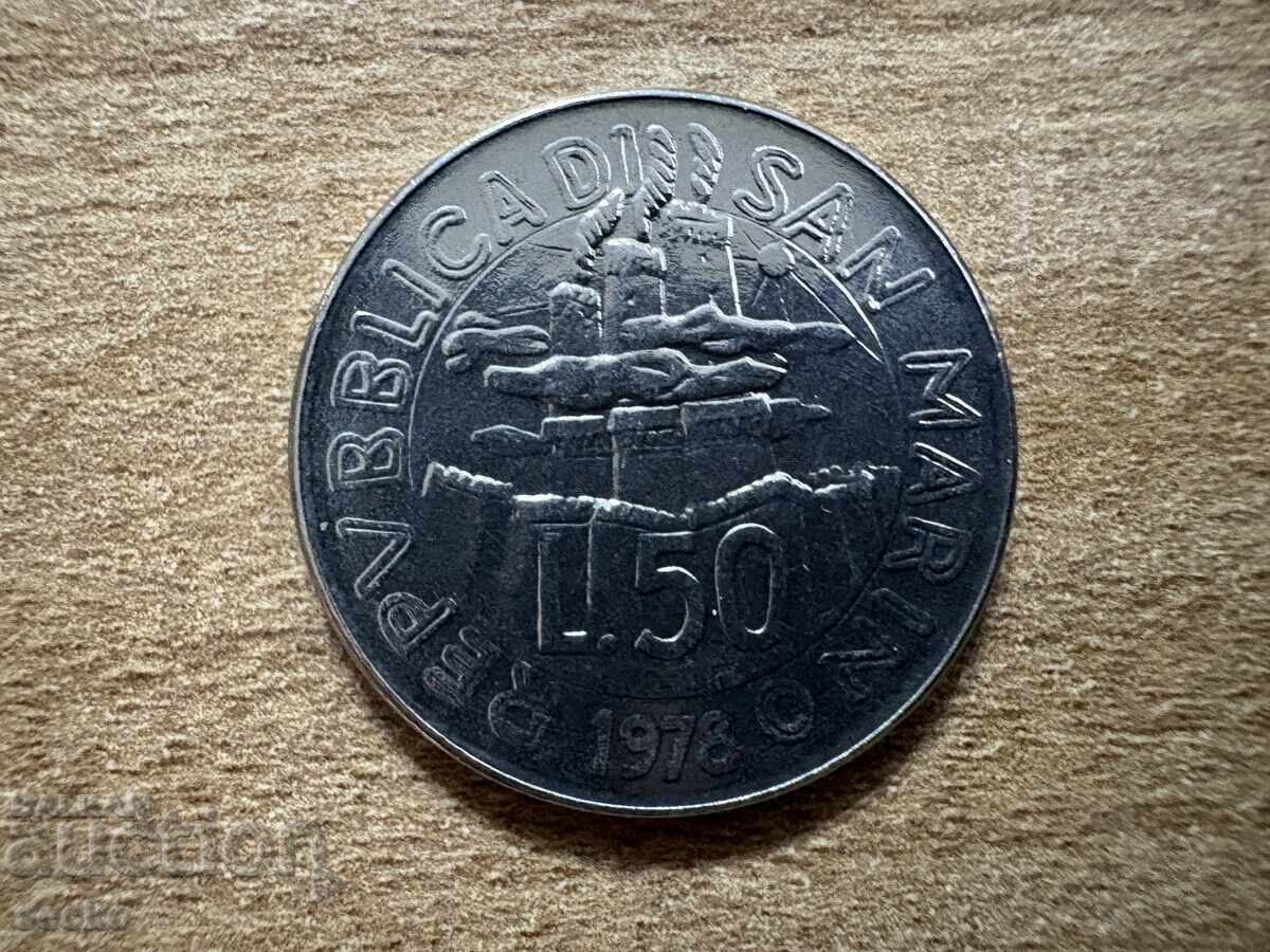 San Marino - 50 Lire (1978) - Worker San Marino - 50 Lire (1978) - Worker