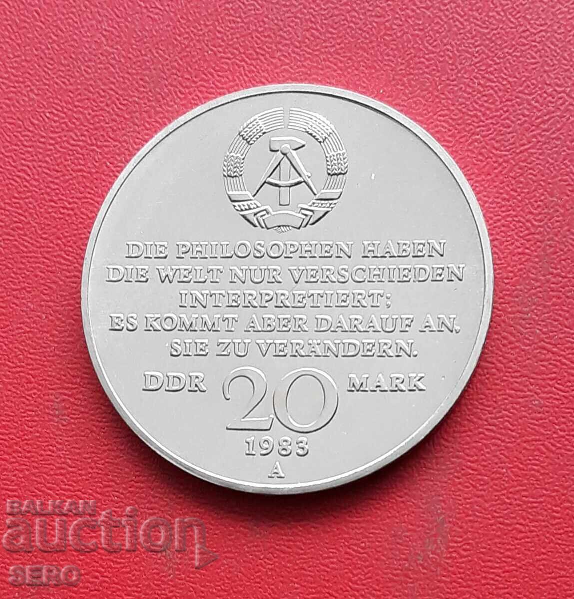 Germany-GDR-20 Mark 1983-100 g. from the death of Marx Germany-GDR-20 Mark 1983-100 g. from the death of Marx