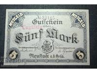 Γερμανία, Γερμανία, 5 μάρκα Neustadt an der Orla, 1918, UNC