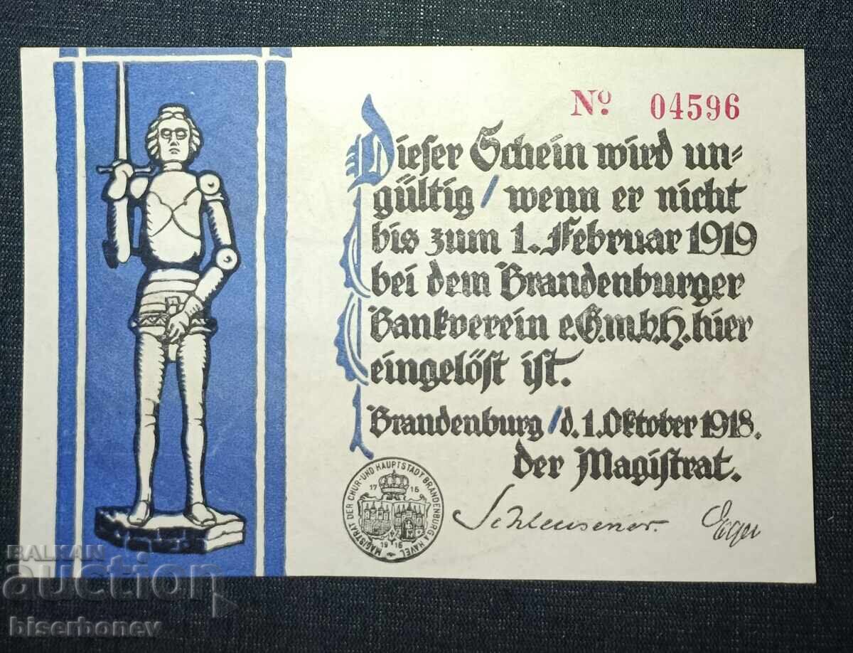 Germania, Germania, 20 mărci Brandenburg, 1918, aUNC/UNC-1 Germania, Germania, 20 mărci Brandenburg, 1918, aUNC/UNC-1