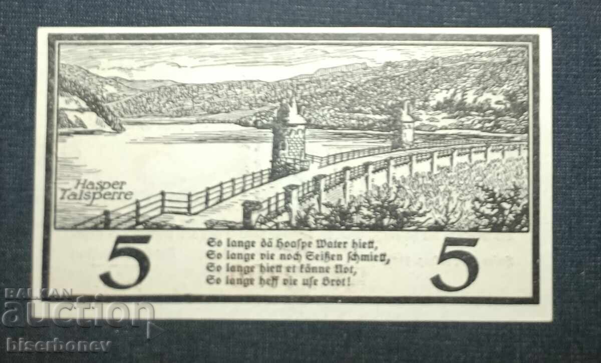 Germany, Germany, 5 Mark Haspe, 1918, UNC with price 14.00 BGN | € 7.16