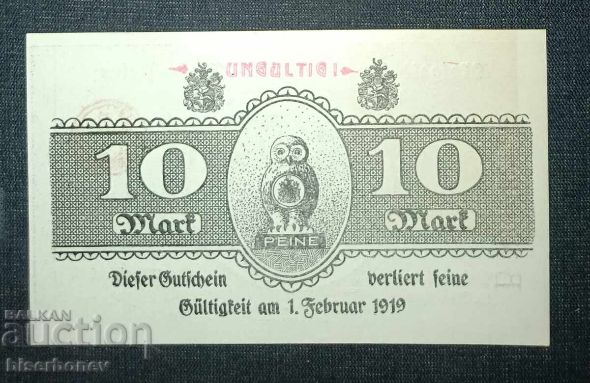 Γερμανία, Γερμανία, 10 μάρκα Παϊνε, 1918, UNC με τιμή 14.00 BGN | € 7.16