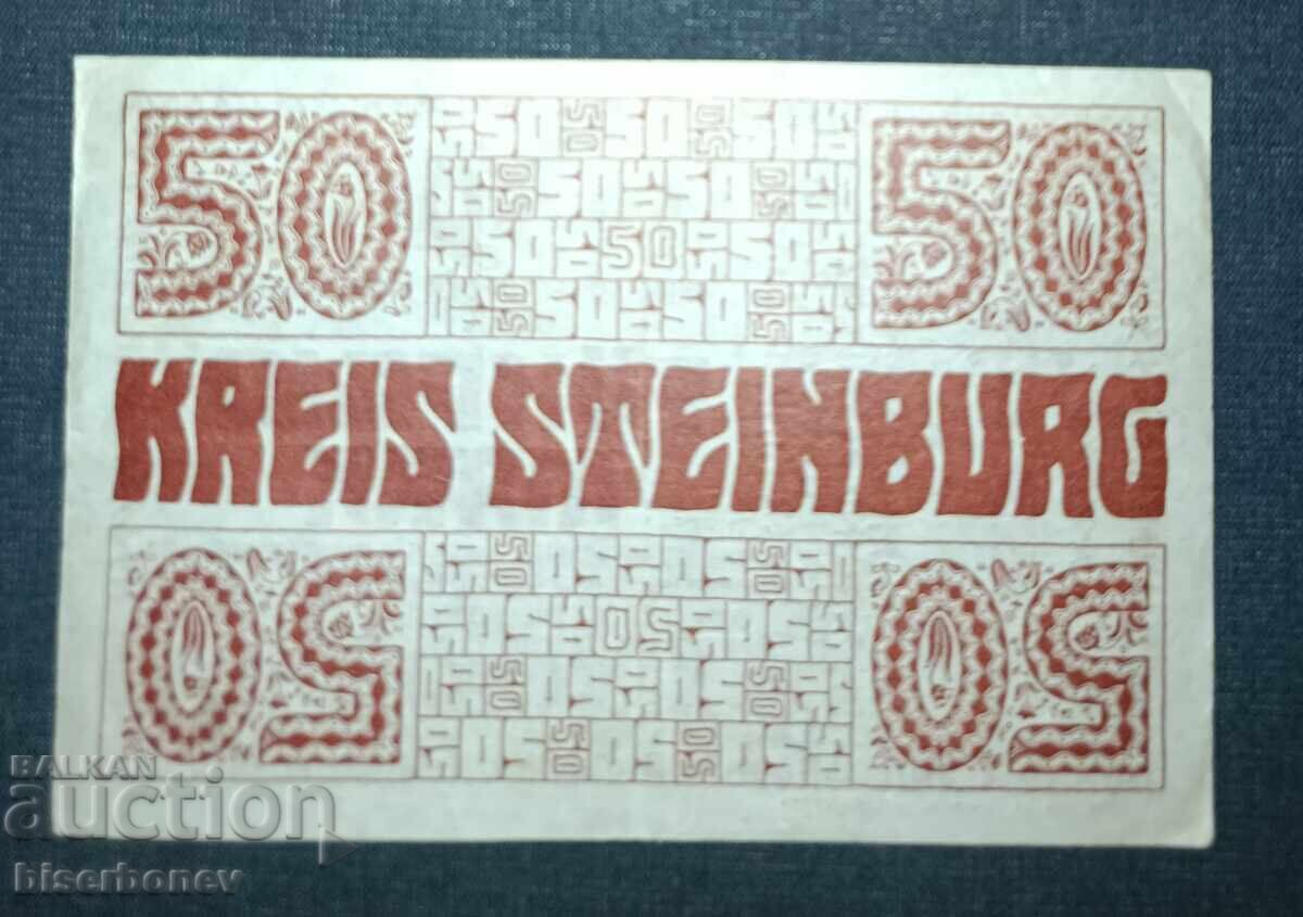 Germany, Germany, 50 Mark Steinburg, 1918, XF+ with price 14.00 BGN | € 7.16 Germany, Germany, 50 Mark Steinburg, 1918, XF+ with price 14.00 BGN | € 7.16