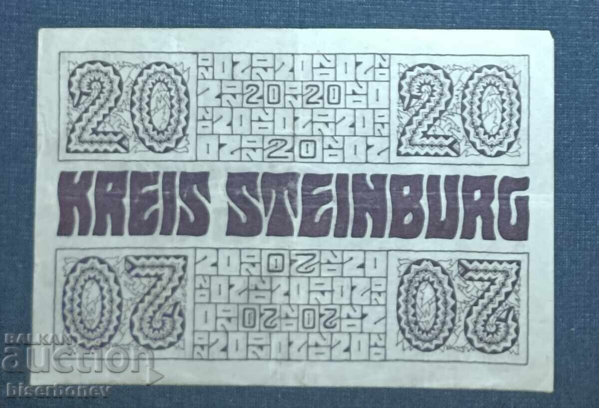 Germany, Germany, 20 Mark Steinburg, 1918, XF with price 12.00 BGN | € 6.14