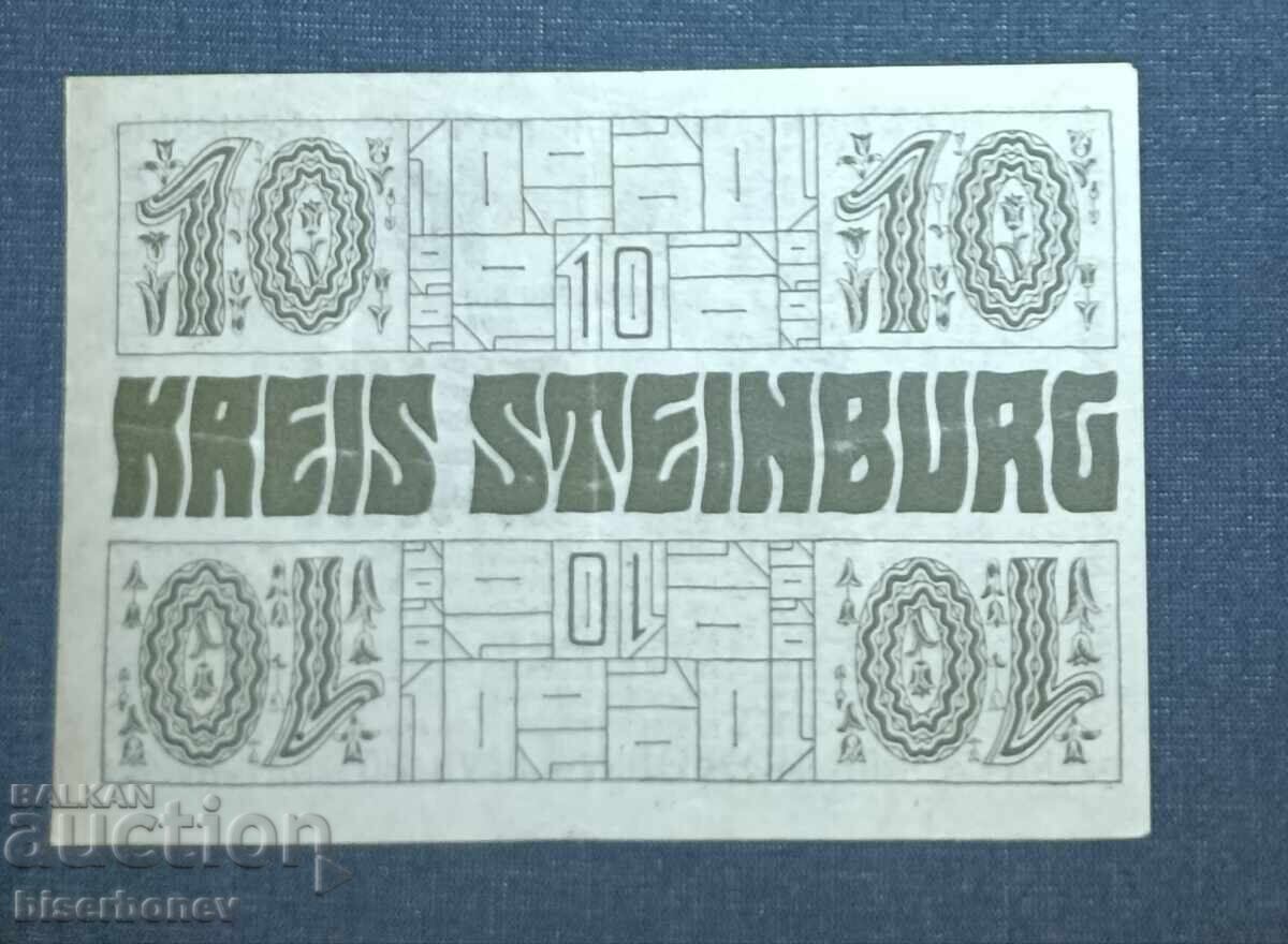 Germany, Germany, 10 Mark Steinberg, 1918, XF+ with price 11.00 BGN | € 5.62