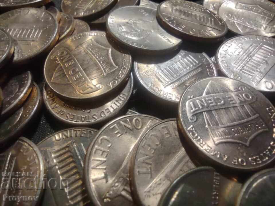 Licitație 100 buc. Monede americane de 1 cent 50% reducere