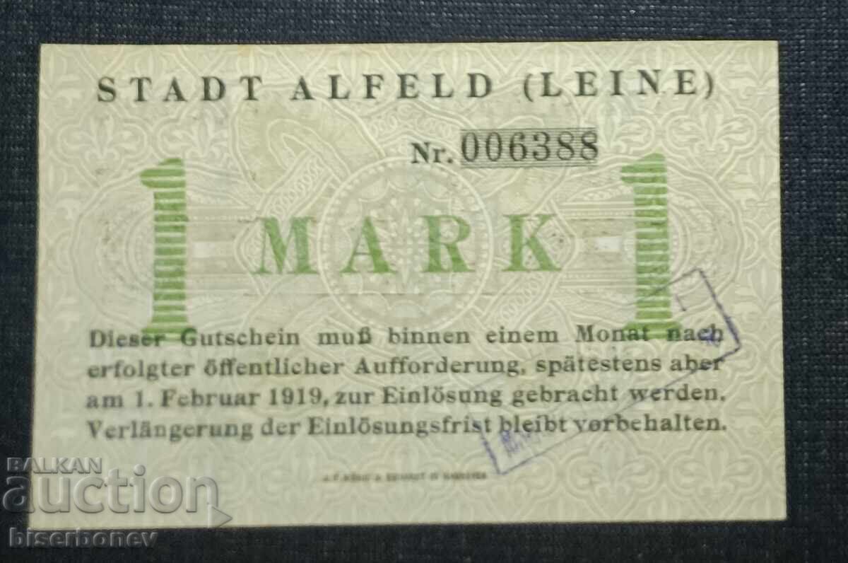 Γερμανία, Γερμανία, 1 μάρκο Alfeld, 1918, UNC με τιμή 8.00 BGN | € 4.09