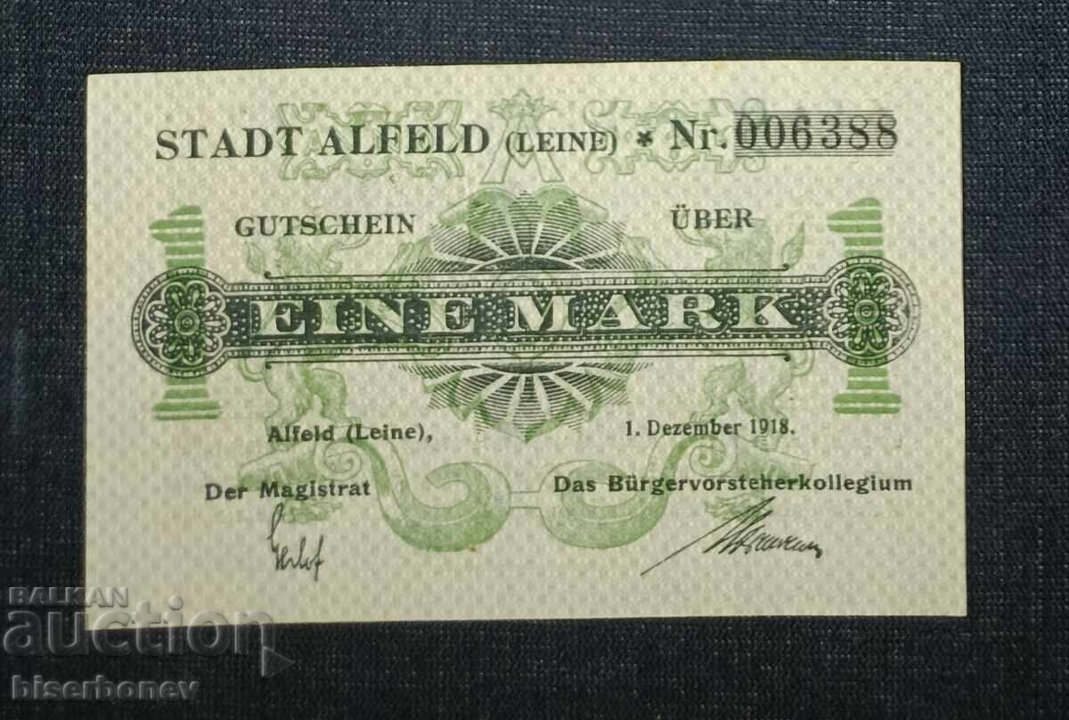Γερμανία, Γερμανία, 1 μάρκο Alfeld, 1918, UNC