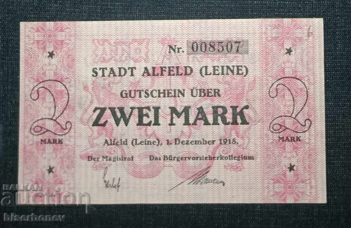 Germany, Germany, 2 Mark Alfeld, 1918, UNC