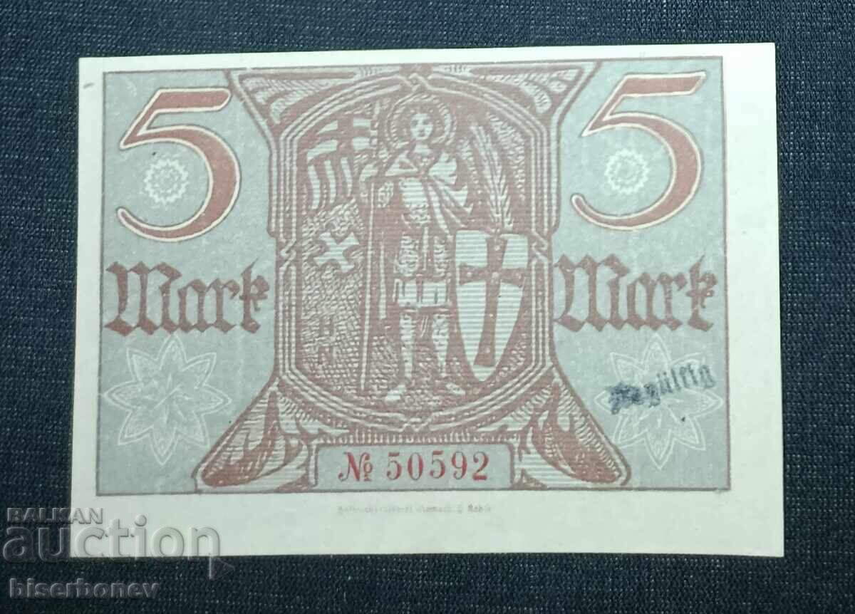 Γερμανία, Γερμανία, 5 μάρκα Άιζεναχ, 1918, UNC με τιμή 16.00 BGN | € 8.18 Γερμανία, Γερμανία, 5 μάρκα Άιζεναχ, 1918, UNC με τιμή 16.00 BGN | € 8.18