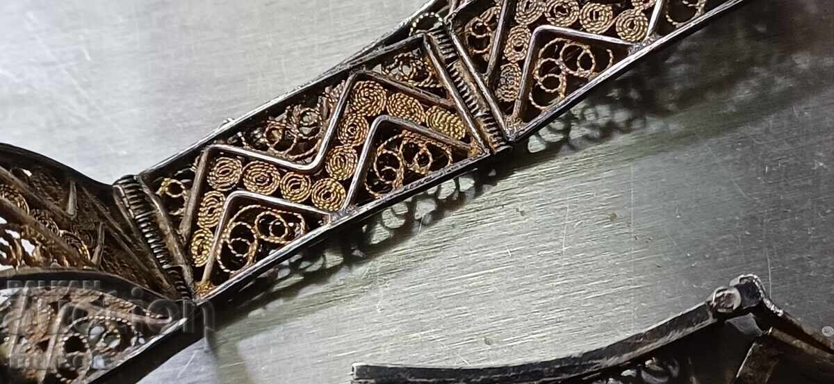 Antique Silver Filigree Bracelet - Au:800/1000 - 6
