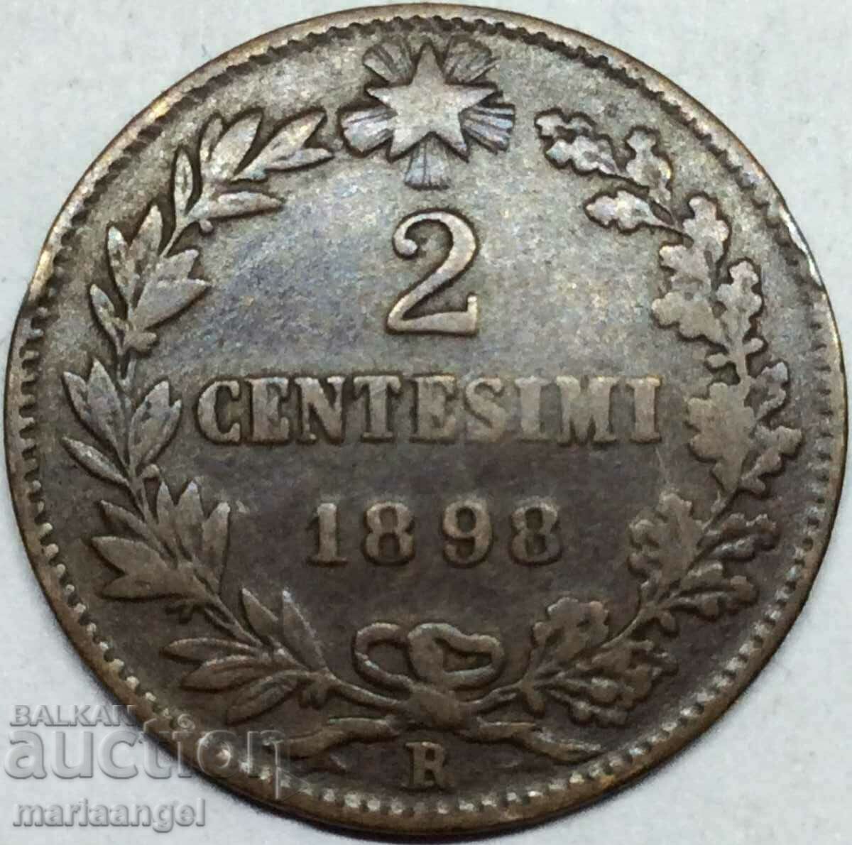 2 Centesimi 1898 Italy King Umberto I with price 12.00 BGN | € 6.14