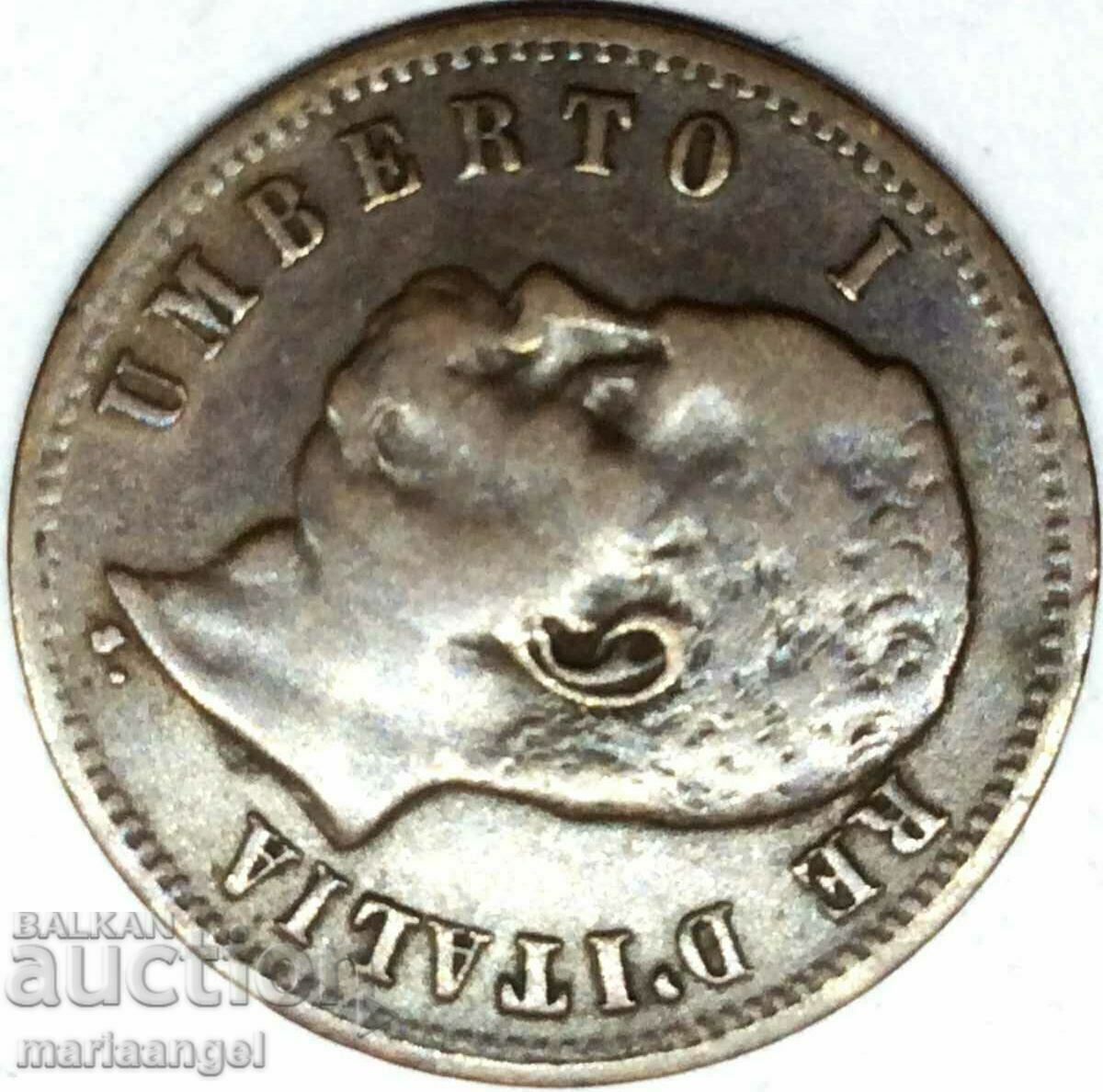 Auction  2 Centesimi 1898 Italy King Umberto I