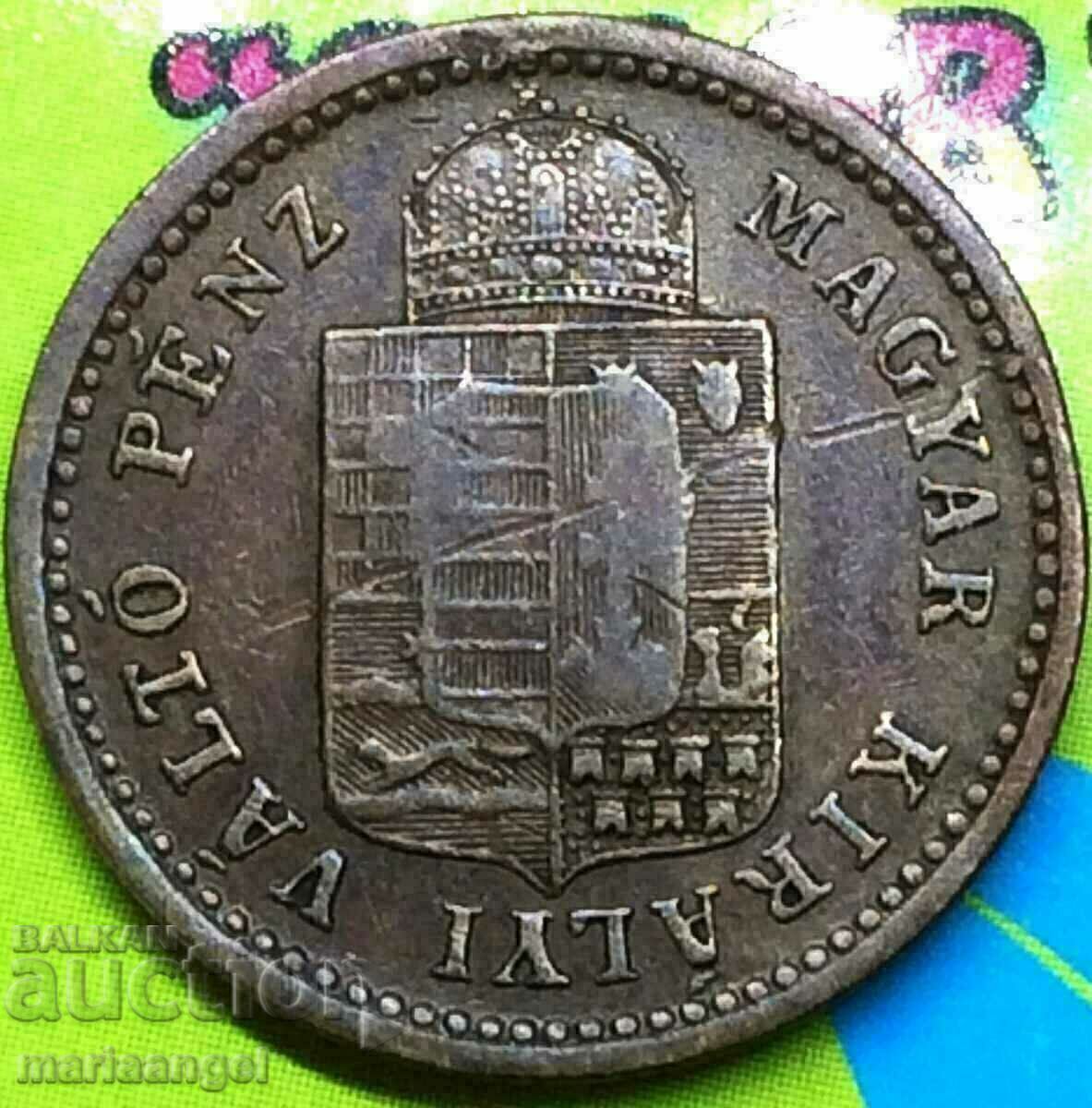 Hungary 1 Kreuzer 1888 KV - rare year - 5