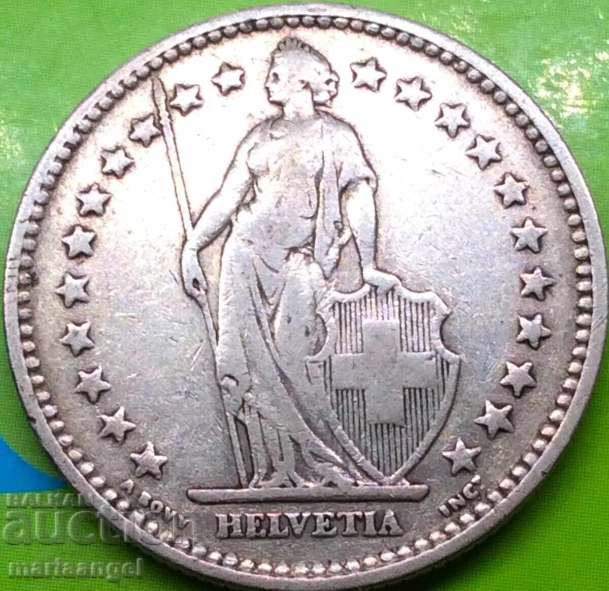 Δημοπρασία 2 Φράγκα Ελβετία 1911 Helvetia Silver