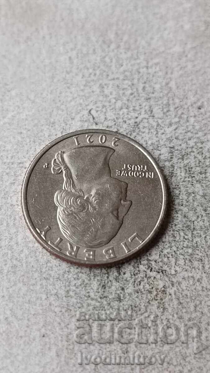 25 σεντς ΗΠΑ 2021 Π με τιμή 1.95 BGN | € 1.00 25 σεντς ΗΠΑ 2021 Π με τιμή 1.95 BGN | € 1.00