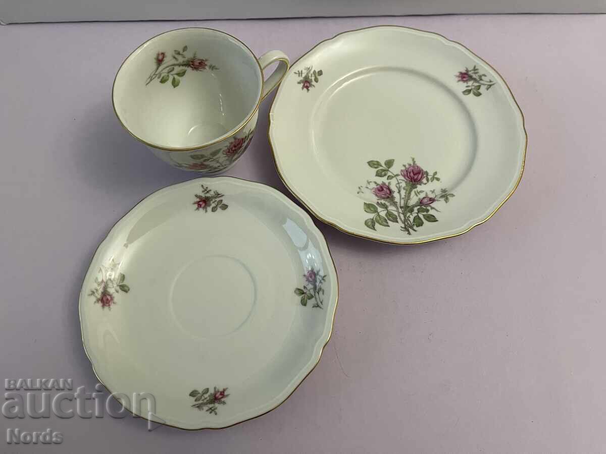 Παράδοση Πορσελάνινο τριπλό σετ τσαγιού με σήμανση