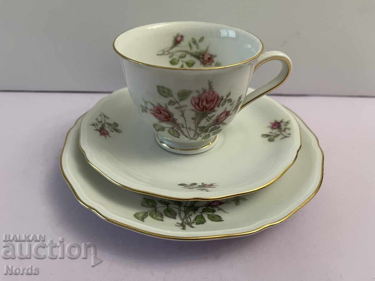 Πορσελάνινο τριπλό σετ τσαγιού με σήμανση