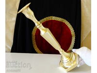 Sfeșnic de bronz 33 cm, 1.1 kg, Art Deco