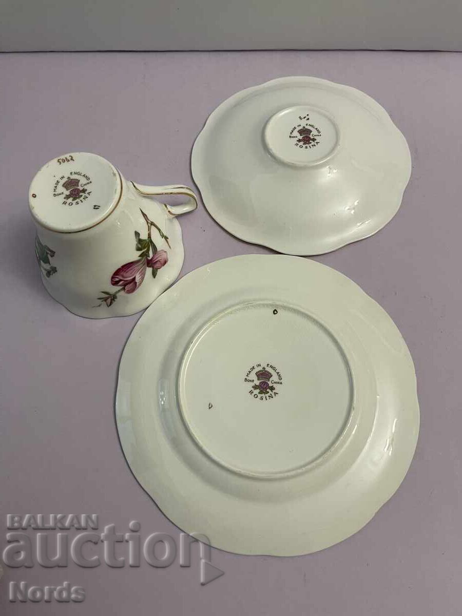 Παράδοση Vintage αγγλικό σετ τριών τεμαχίων για τσάι