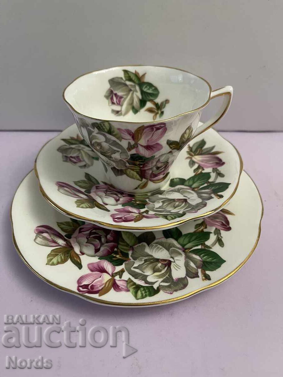 Vintage αγγλικό σετ τριών τεμαχίων για τσάι