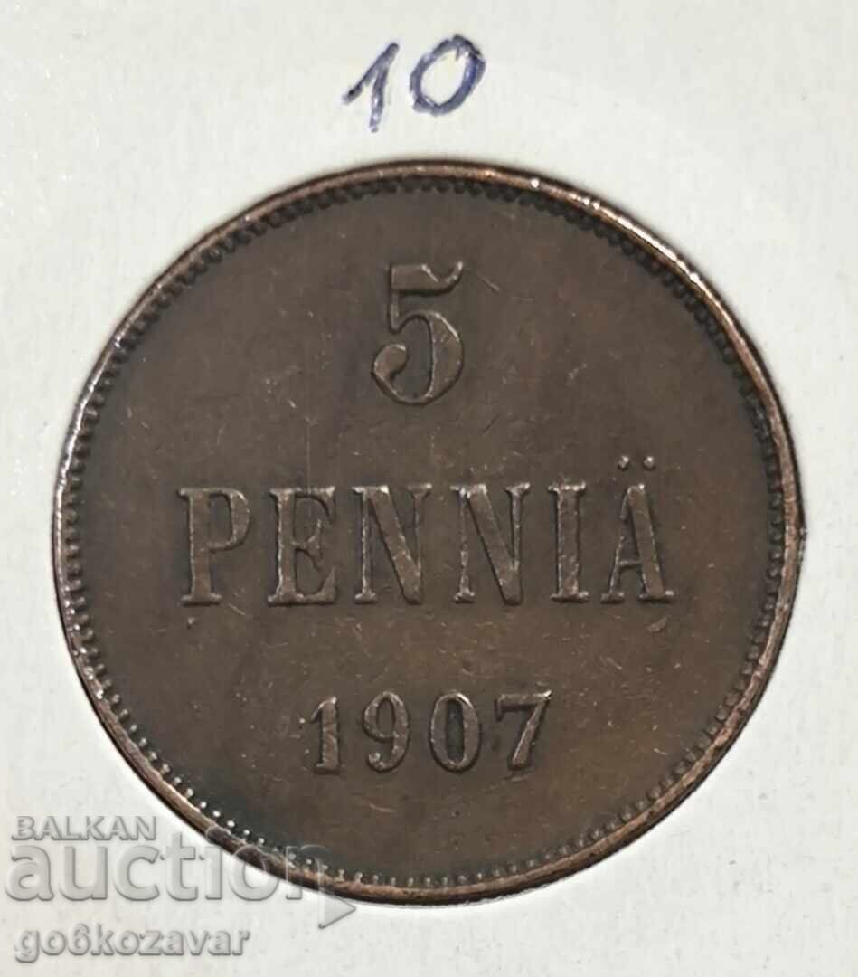 Rusia (pentru Finlanda) 1907 - 5 penni Rară ! rar !