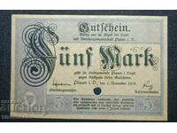 Germany, Germany, Plamen 5 Mark, 1918, aUNC