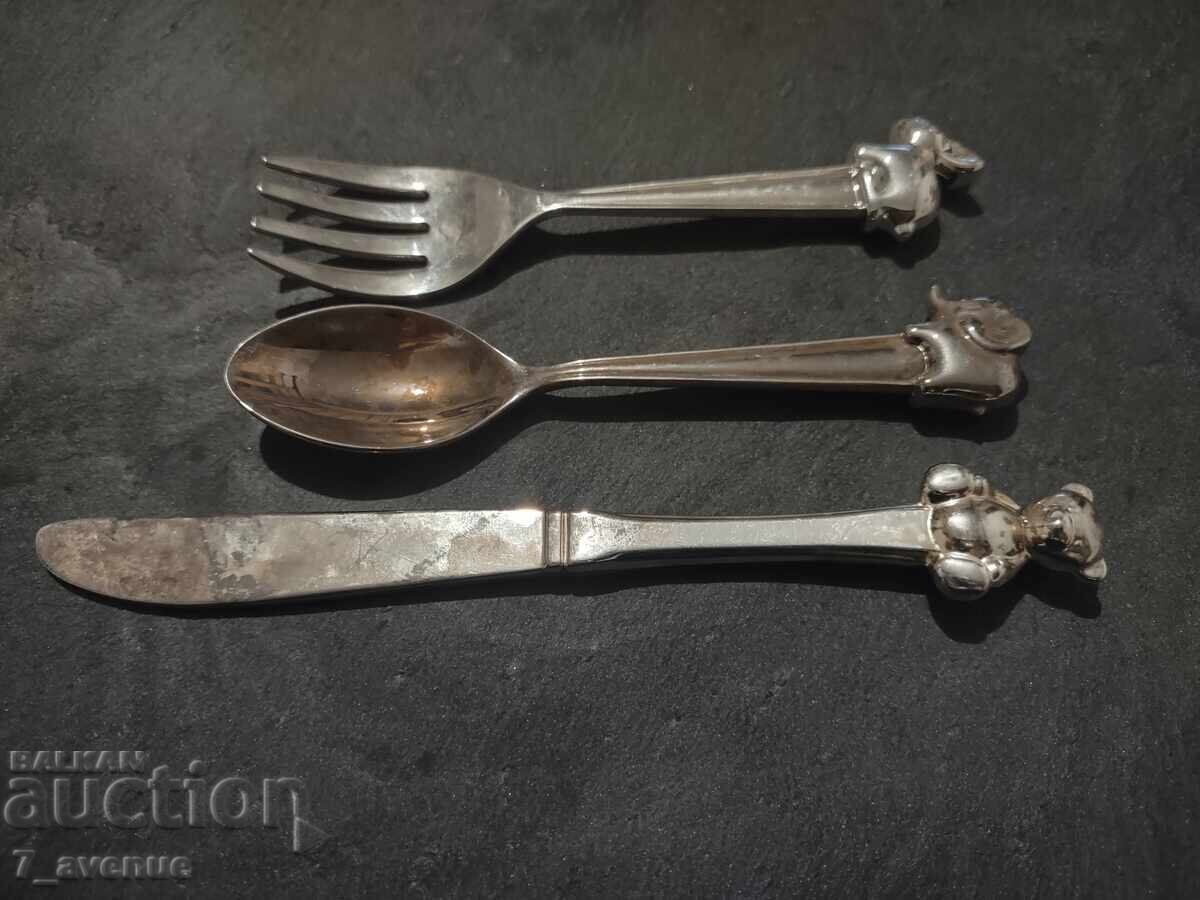 Аукцион Детски прибори, нож, вилица, лъжица  8.11..25