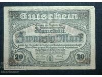 Germany, Германия, Глаухау 20 марки ,1918 г, VF