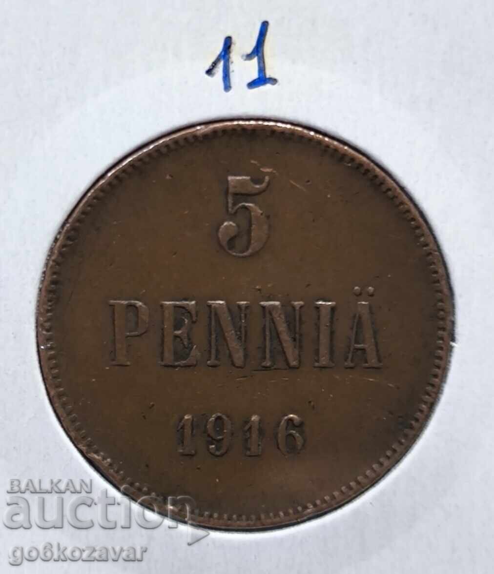 Rusia (pentru Finlanda) 1916 - 5 penniä Rusia (pentru Finlanda) 1916 - 5 penniä