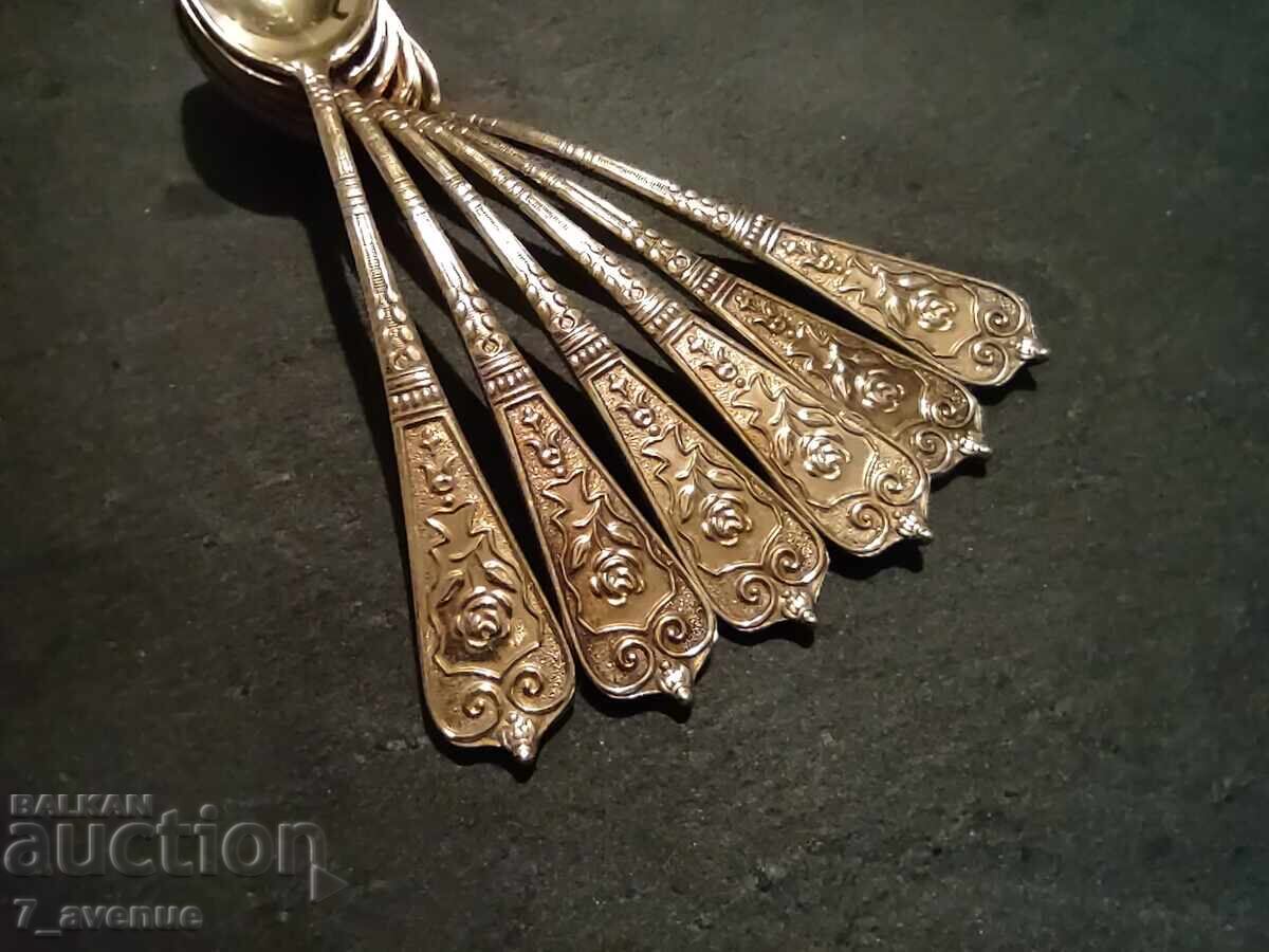 Tacâmuri, lingurițe pentru cafea și ceai, ștampila NS, aurire, 8.11..25 cu preț 299.00 BGN | € 152.88