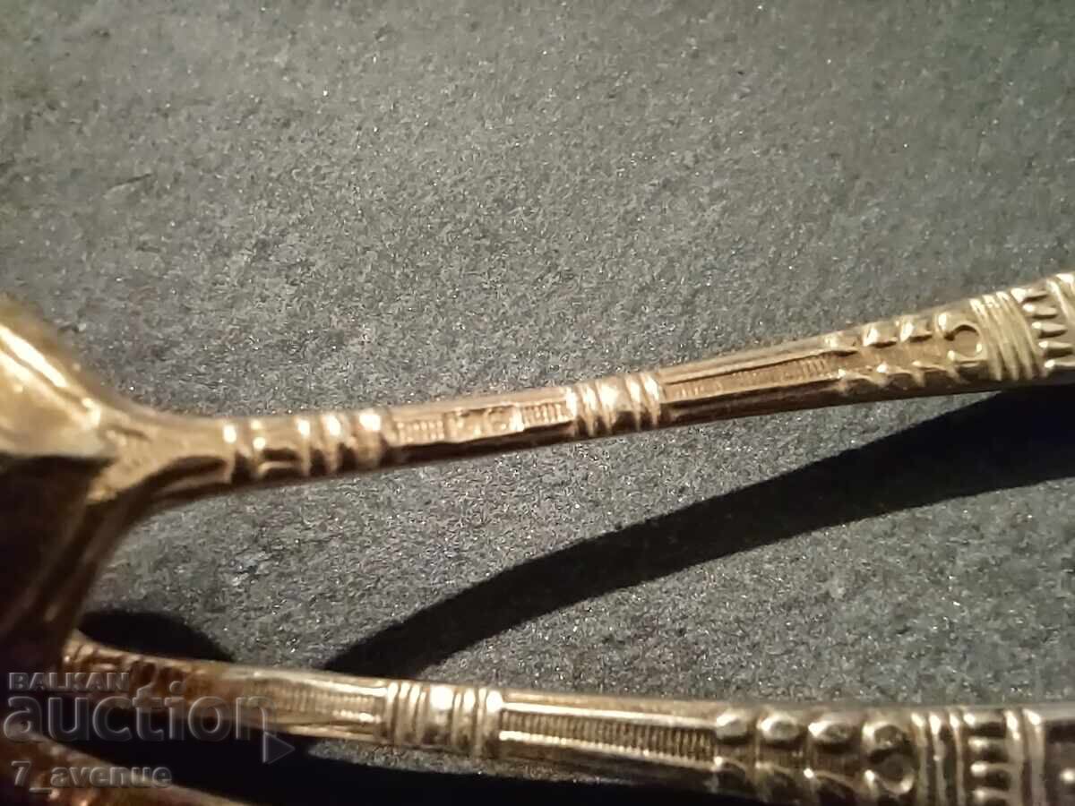 Tacâmuri, lingurițe pentru cafea și ceai, ștampila NS, aurire, 8.11..25 - 6