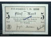 Γερμανία, Γερμανία, Ραστενμπουργκ 5 μάρκα, 1918, VF/XF