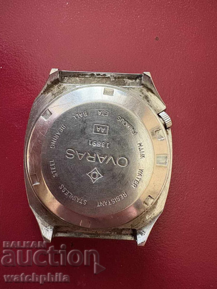 Αυτόματο ανδρικό ρολόι Ovaras Swiss. Λειτουργεί. Σπάνιο με τιμή 57.00 BGN | € 29.14