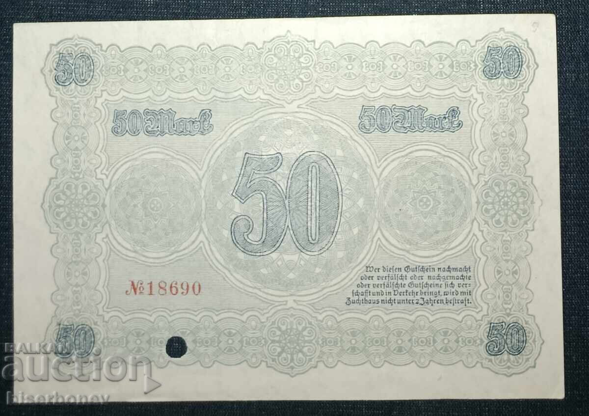 Germany, Chemnitz 50 Mark, 1918, aUNC with price 13.00 BGN | € 6.65