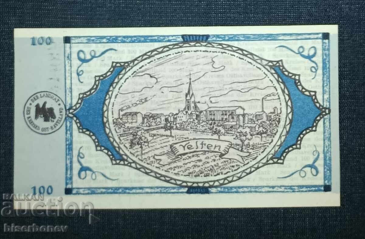 Germany, Германия, Остхавеланд 3 х 100  марки ,1922 г, UNC - 5