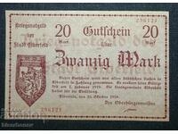 Germany, Elberfeld 20 Mark, 1918, aUNC/UNC-1